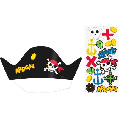 Ahoy Pirate Party Hats (pack quantity 8)