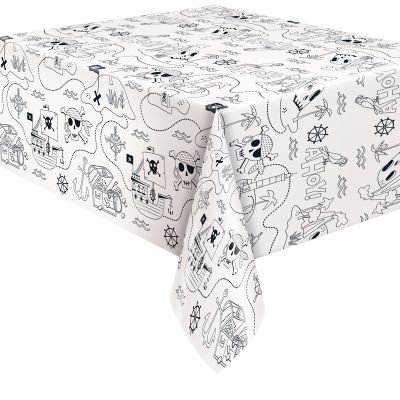 54x84 Inch Ahoy Pirate Coloring Paper Table Cover