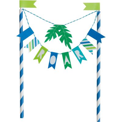Blue & Green Dinosaur Bunting Cake Topper
