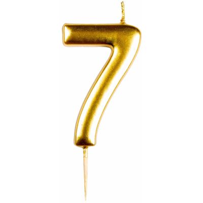 Gold Numerical 7 Candle