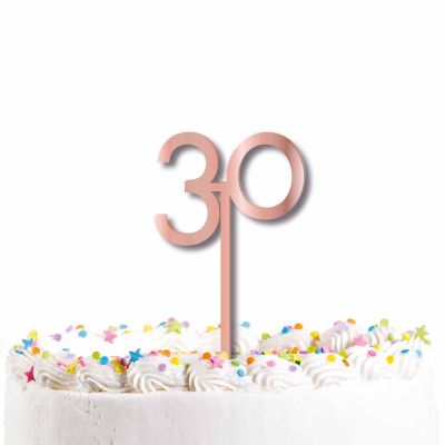 Rose Gold 30th Cake Topper