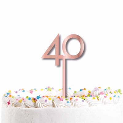 Rose Gold 40th Cake Topper