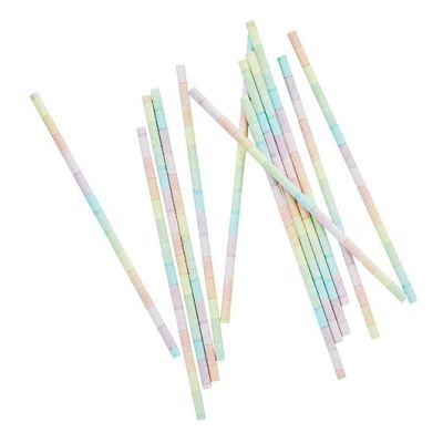 Eco Rainbow Paper Straws (pack quantity 20)