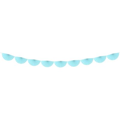 3m Light Sky Blue Tissue Garland Rosettes