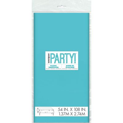 54x108 Inch Terrific Teal Plastic Tablecover