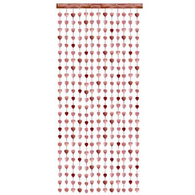 100x245cm Rose Gold Hearts Party Curtain