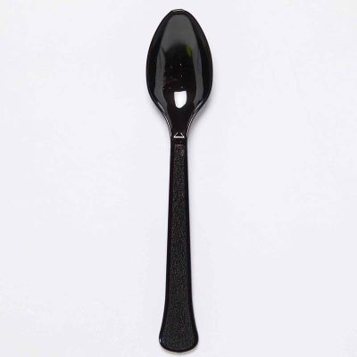 Plastic Spoons  Charcoal Black (pack quantity 24)