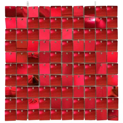 30x30cm Metallic Red Sequin Wall Panel