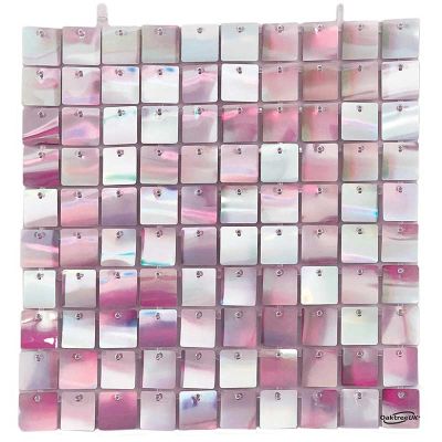 30x30cm Iridescent Pink Sequin Wall Panel