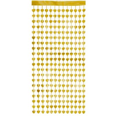 Metallic Gold Heart Foil Door Curtain