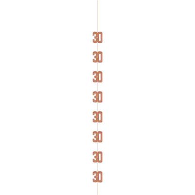 6pc 5ft Glitz Rose Gold 30th Birthday Hanging Decorations