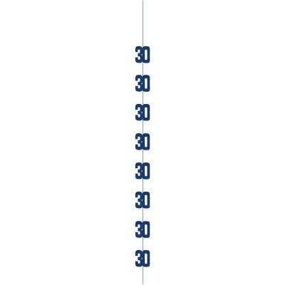 6pc 5ft Glitz Blue 30th Birthday Hanging Decorations