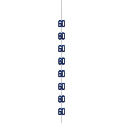 6pc 5ft Glitz Blue 60th Birthday Hanging Decorations