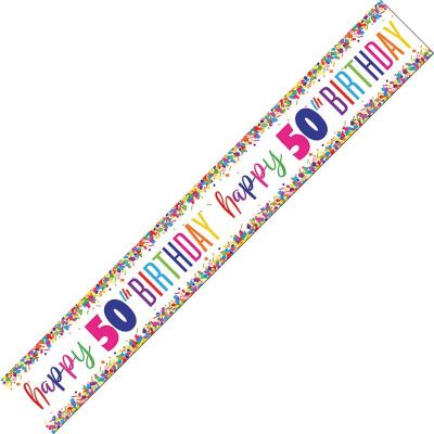 9ft Confetti 50th Birthday Foil Banner