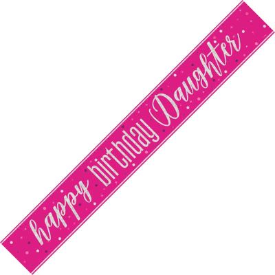 9ft Glitz Pink Daughter Foil Banner
