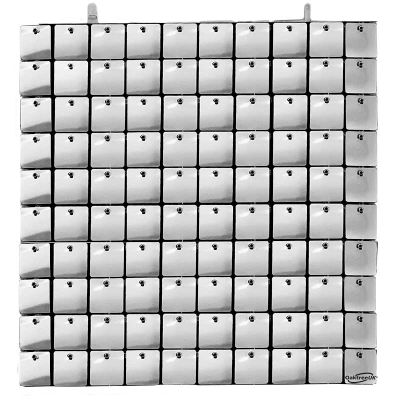 30x30cm Metallic White Sequin Wall Panel