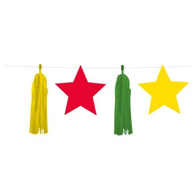 Multicolor Stars & Tassels Paper Party Garland