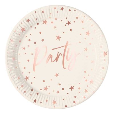 23cm Rose Gold Party Paper Plates (pack quantity 8)
