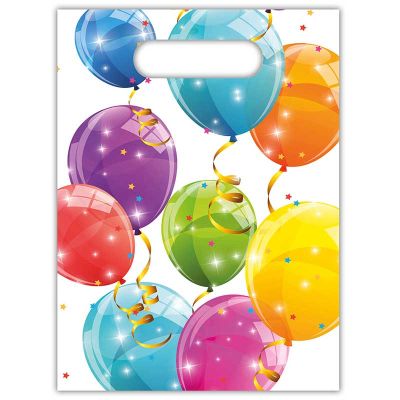 Sparkling Balloons Plastic Party Bags (pack quantity 6)