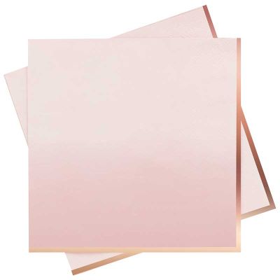 Rose Gold & Pink Ombre Paper Napkins (pack quantity 16)
