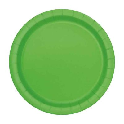 7 Inch Lime Green Plates (pack quantity 8)