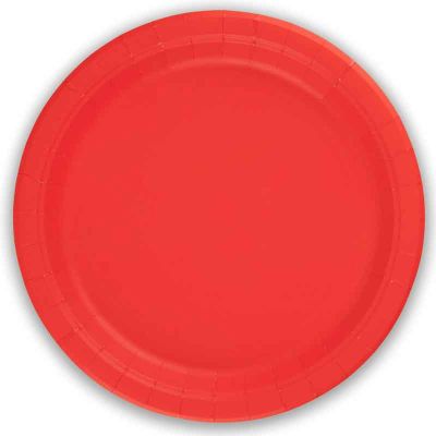 23cm Red Paper Plates (pack quantity 8)
