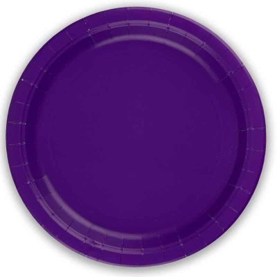 23cm Purple Paper Plates (pack quantity 8)