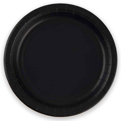 23cm Black Paper Plates (pack quantity 8)