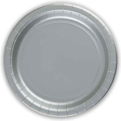 23cm Silver Paper Plates (pack quantity 8)