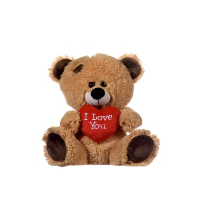 10.5 Inch Brown Bear With Red Heart