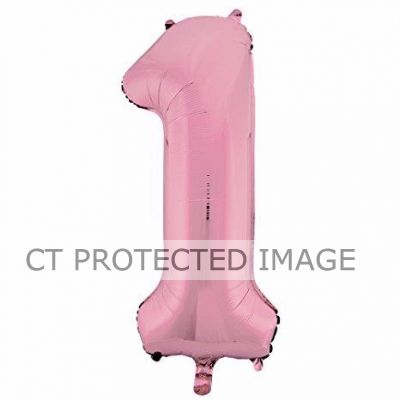 34 Inch Lovely Pink Number 1 Foil Balloon
