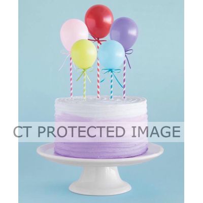  Assorted Mini Balloon Stick Cake Toppers (pack quantity 5) 