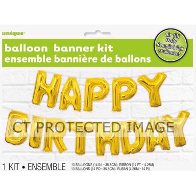 14 Inch Gold Happy Birthday Letter Kit