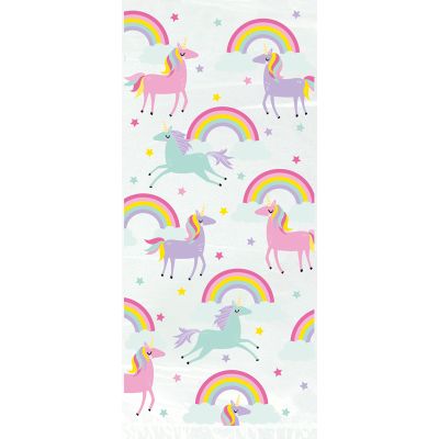 Rainbow & Unicorn Cellophane Bags (pack quantity 20)