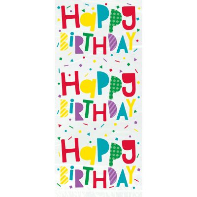 Colorful Happy Birthday Cellophane Bags (pack quantity 20)