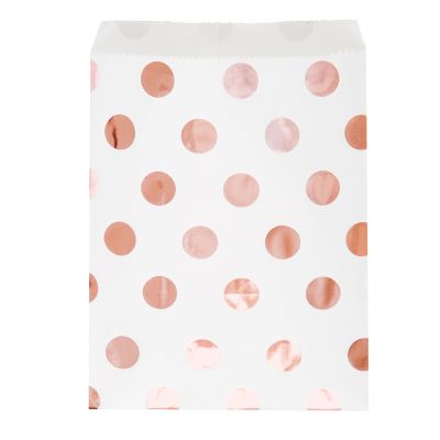Rose Gold Dot Treat Bag (pack quantity 8)