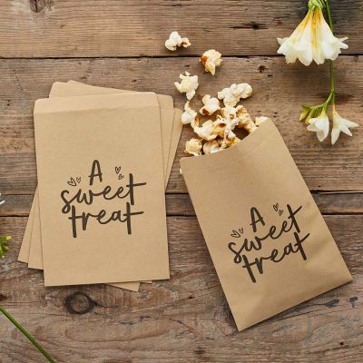 A Sweet Treat Kraft Favour Bags (pack quantity 20)