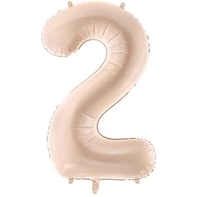 28 Inch Dark Beige Number 2 Foil Balloon