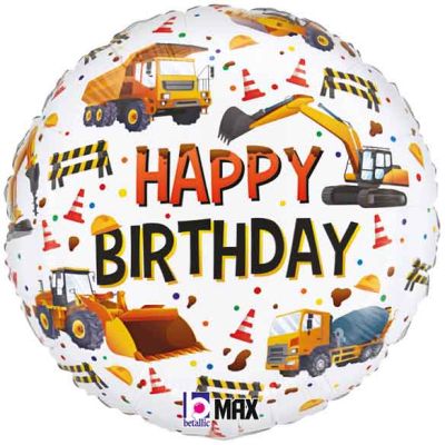 18 Inch Construction Equipment Birthday Foil Balloon