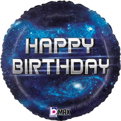 18 Inch Birthday Galaxy Foil Balloon
