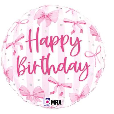 18 Inch Pretty Pink Bow Birthday Foil Balloon