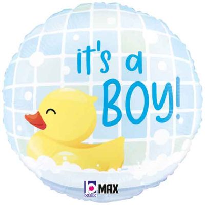18 Inch It's A Boy Rubber Ducky Foil Balloon