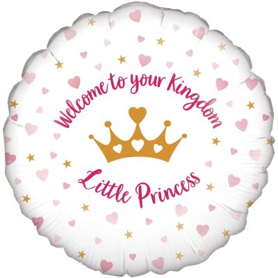18inch Welcome Little Princess Hearts Foil Balloon