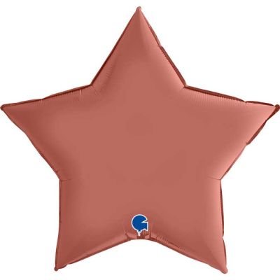 36 Inch Satin Rose Gold Star Foil Balloon