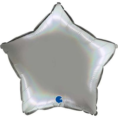 18 Inch Rainbow Holographic Platinum Pure Star Foil