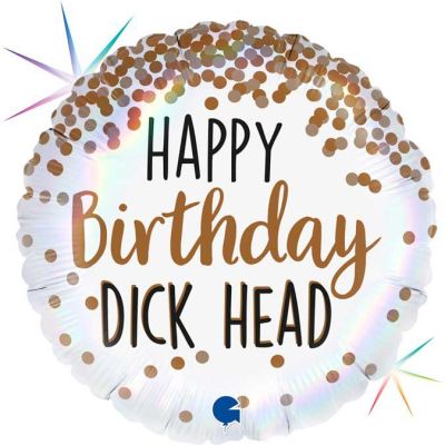 18 Inch Happy Birthday Dick Head Foil Balloon