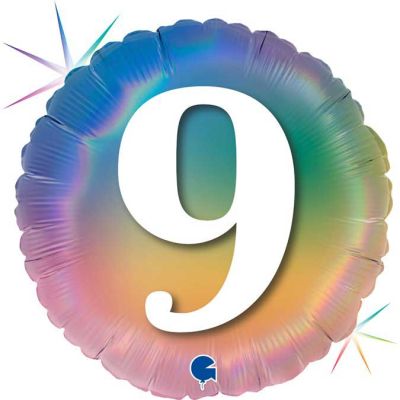 18 Inch Happy 9 Colourful Rainbow Foil Balloon