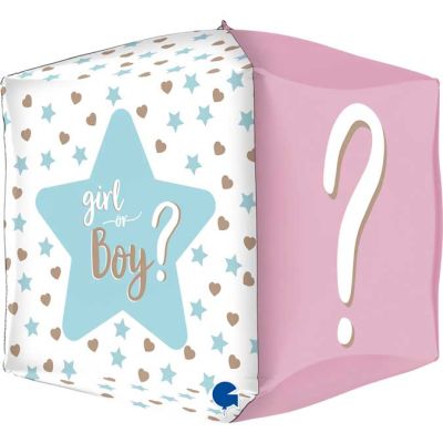 15 Inch Square Gender Reveal 4d Foil Balloon