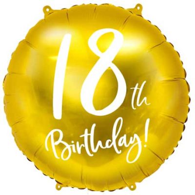 18 Inch 18th Birthday Gold Foil Balloon
