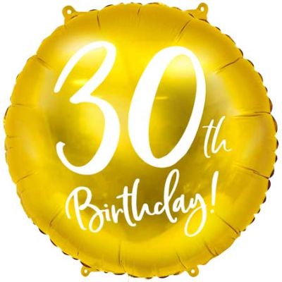 18 Inch 30th Birthday Gold Foil Balloon